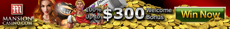100% Welcome Bonus at Mansion Casino. Get up to $300